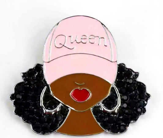 Queen with Baseball Cap Brooch