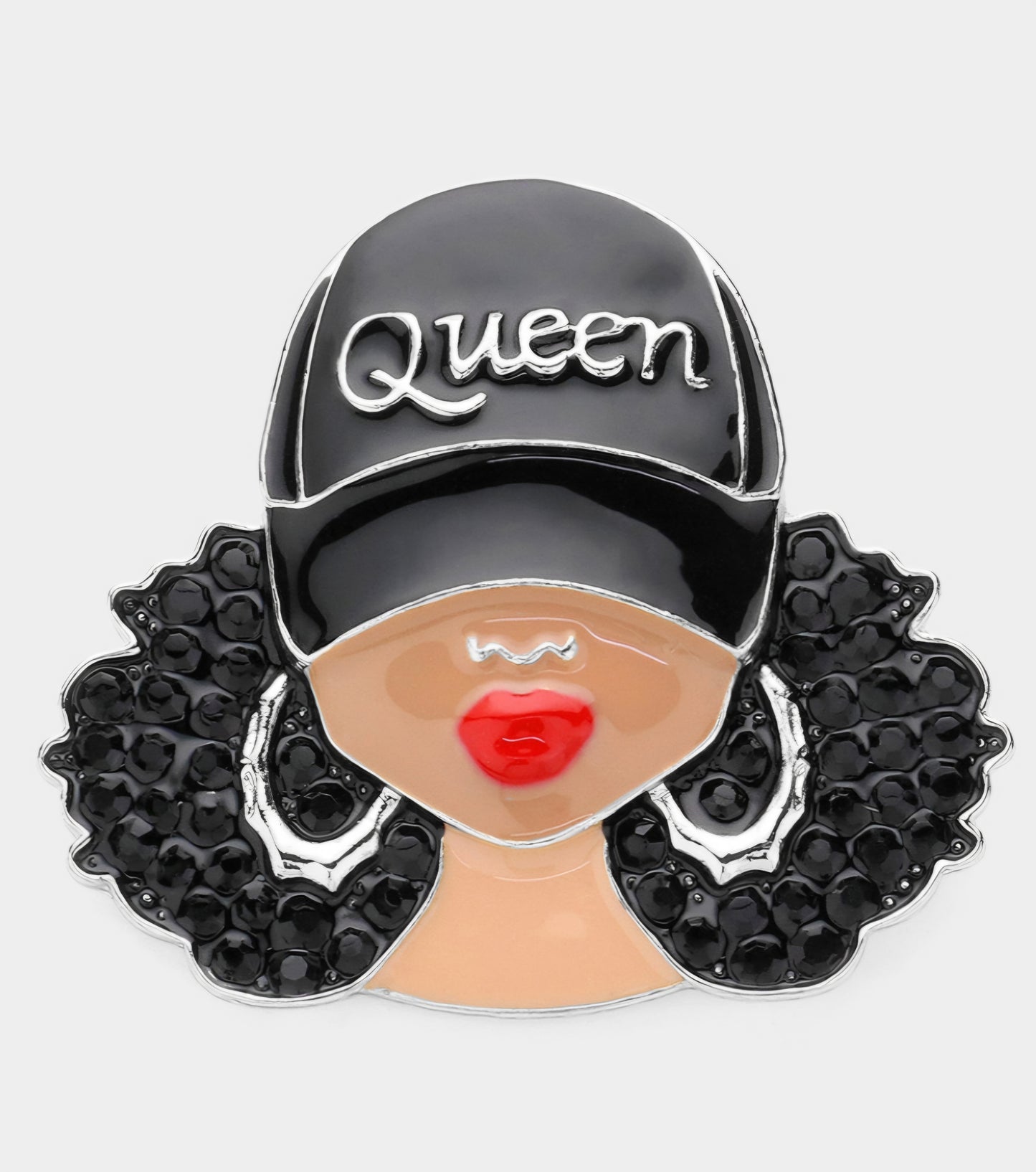 Queen with Baseball Cap Brooch